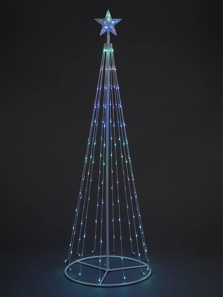 Snowtime 1.8m LED Christmas cone tree with 140 LEDs and remote control